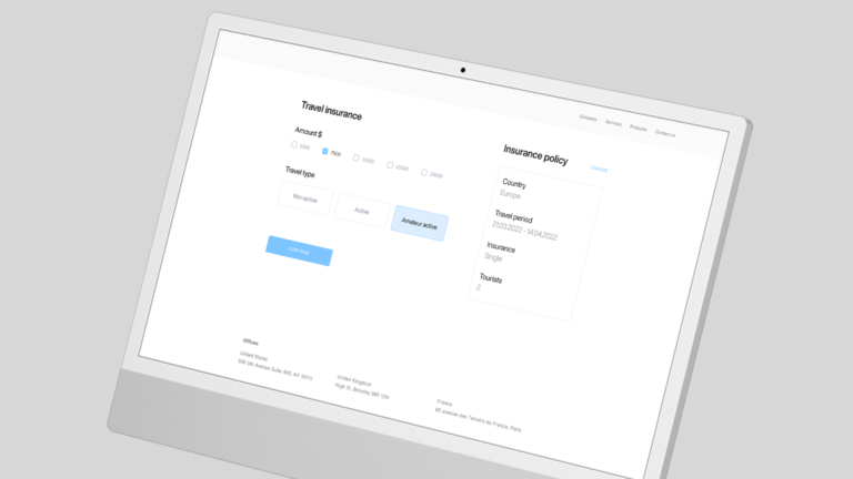 Web application for insurance policies management